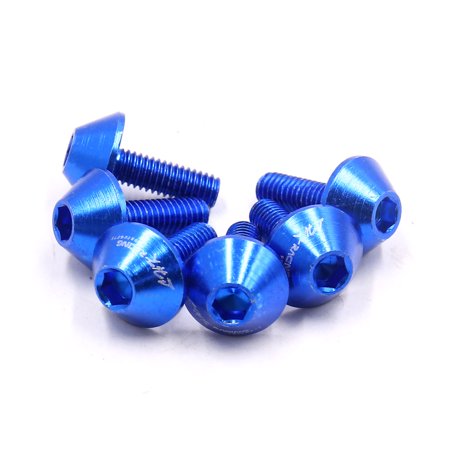 Unique Bargains 6pcs Blue Aluminum Alloy Motorcycle Hex Socket Head Bolts Screws M6 x 15
