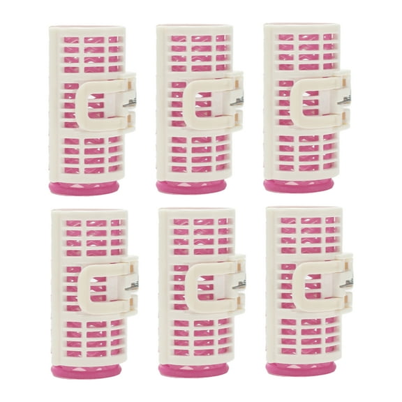 Unique Bargains 6pcs Convenient Heatless Voluminous Hair Roller for Women 2.72"x1.34" Pink White