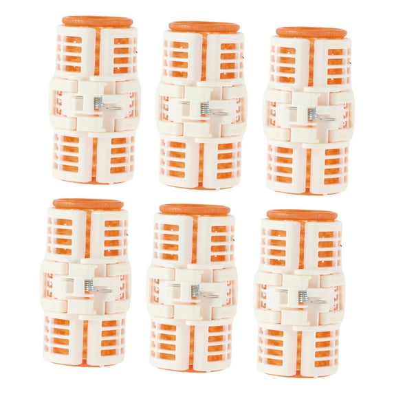 Unique Bargains 6pcs Convenient Heatless Voluminous Hair Rollers for Women 2.72"x1.38" Orange