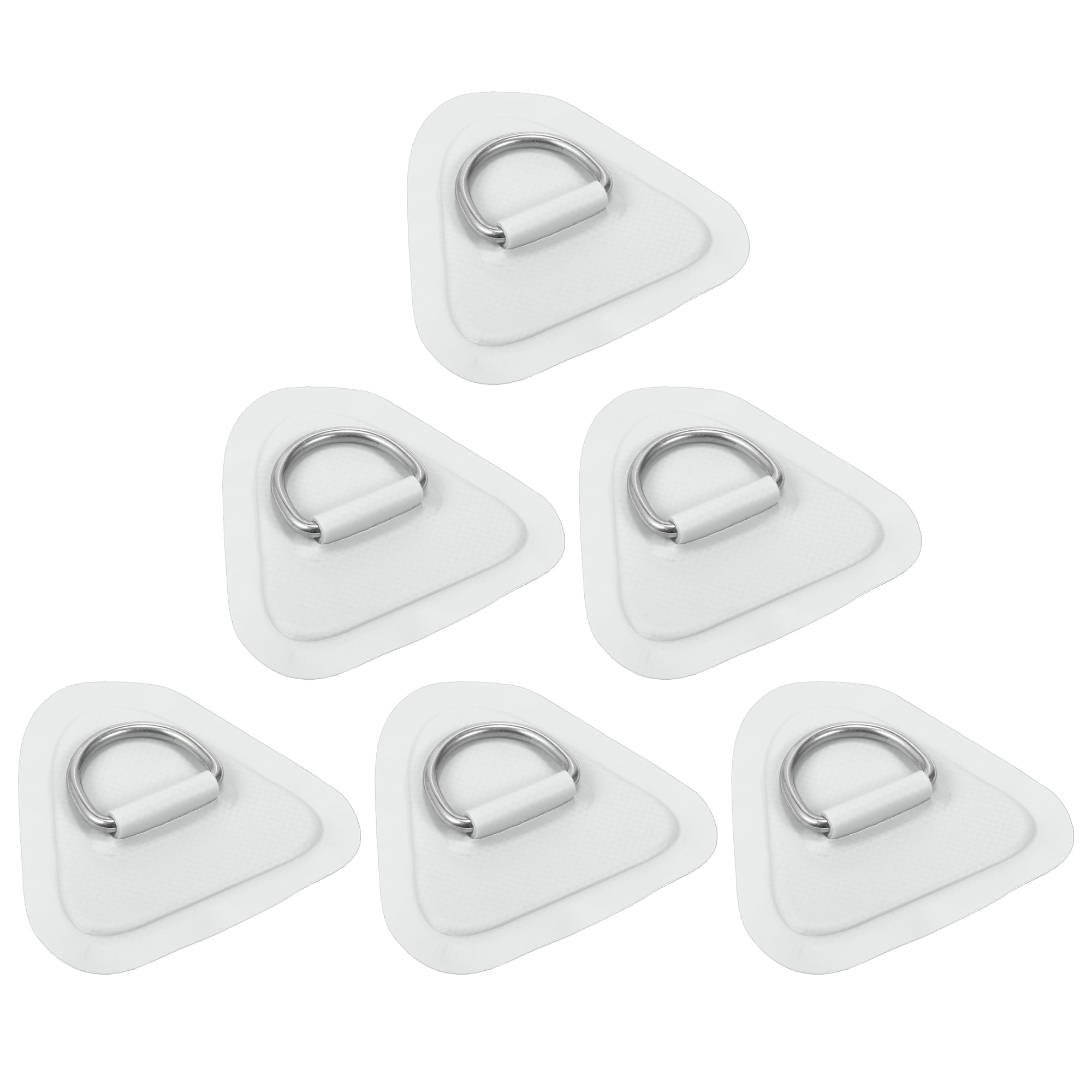 Unique Bargains 6pcs D Ring Patch Stainless Steel Triangle Shape D Ring ...