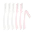 thumbnail image 1 of Unique Bargains 6pcs Eyebrow Razor for Women Foldable Facial Razor Stainless Steel Eyebrow Trimmer Skin Tool White Pink, 1 of 6