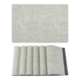 thumbnail image 1 of Unique Bargains 6pcs Faux Leather Placemats for Kitchen Light Green 16.9"x11.8", 1 of 6