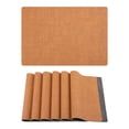 thumbnail image 1 of Unique Bargains 6pcs Faux Leather Placemats for Kitchen Orange 16.9"x11.8", 1 of 6