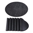 thumbnail image 1 of Unique Bargains 6pcs Faux Leather Table Mats Black Gold 16.9"x11.8", 1 of 6