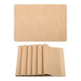 thumbnail image 1 of Unique Bargains 6pcs Faux Leather Table Mats for Kitchen Apricot 16.9"x11.8", 1 of 6