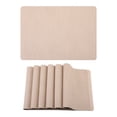 thumbnail image 1 of Unique Bargains 6pcs Faux Leather Table Mats for Kitchen Beige 16.9"x11.8", 1 of 6