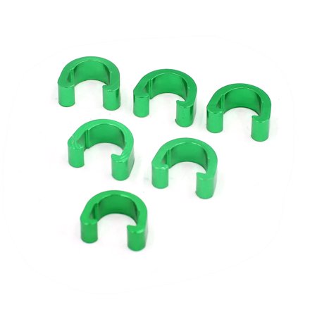 Unique Bargains 6pcs Green Aluminium Alloy MTB Bike C-Clip Brake Cable Housing Hose Guide Clamp