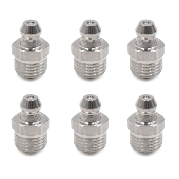 Unique Bargains 6pcs M10 x 1 Thread Stainless Steel Straight Grease Nipple Fitting for Car
