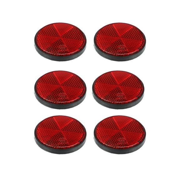 Unique Bargains 6pcs M6x1.0 Red Plastic Universal Screw Mount Reflective Warning Reflector for Motorcycle Bicycle