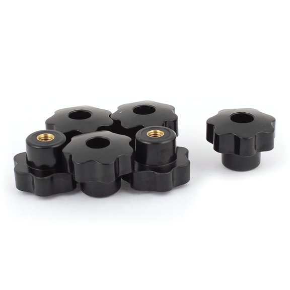 Unique Bargains 6pcs M8 Threaded Screw On Knurled Clamping Nuts Knob Grip for Machinery Latche