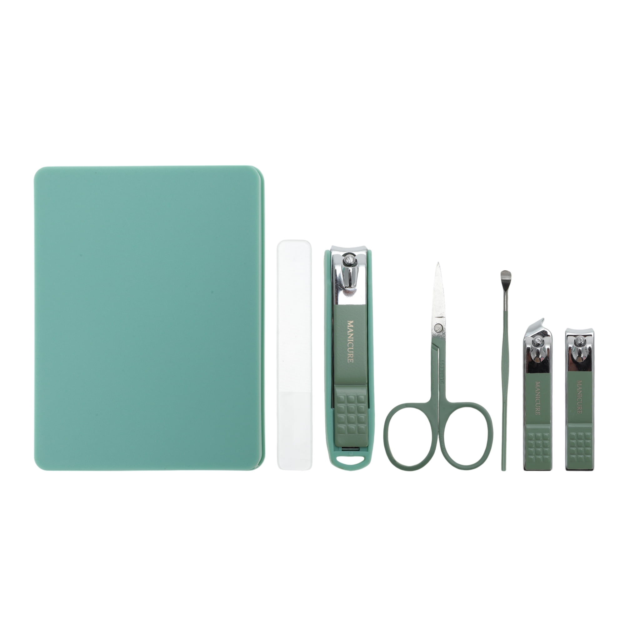 Unique Bargains 6pcs Portable Nail Clippers Set 3.54" Length Green