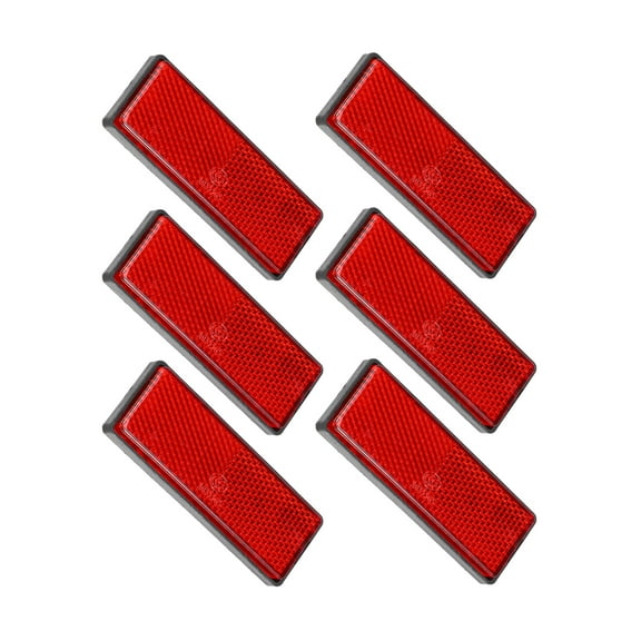 Unique Bargains 6pcs Rectangular Stick-on Safety Spoke Reflective Self Adhesive Reflector for Motorcycle 87mm Length Red