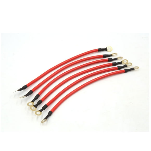 Unique Bargains 6pcs Red 24cm Length Battery Inverter Wire Power Transfer Cable for Auto Cars