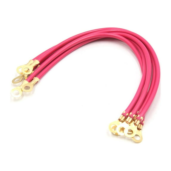Unique Bargains 6pcs Rose Red Universal Battery Inverter Wire Power Transfer Cable for Cars