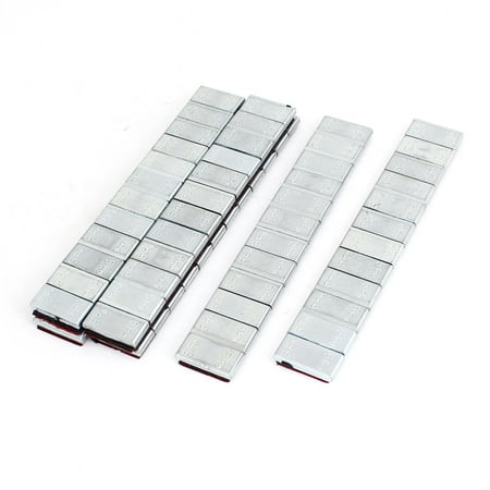 Unique Bargains 6pcs Silver Tone Adhesive Back Car Tire Wheel Balance Weight Strip