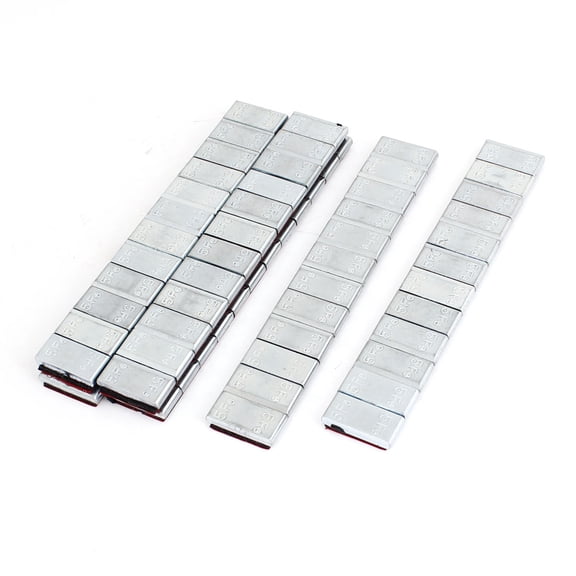 Unique Bargains 6pcs Silver Tone Adhesive Back Car Tire Wheel Balance Weight Strip