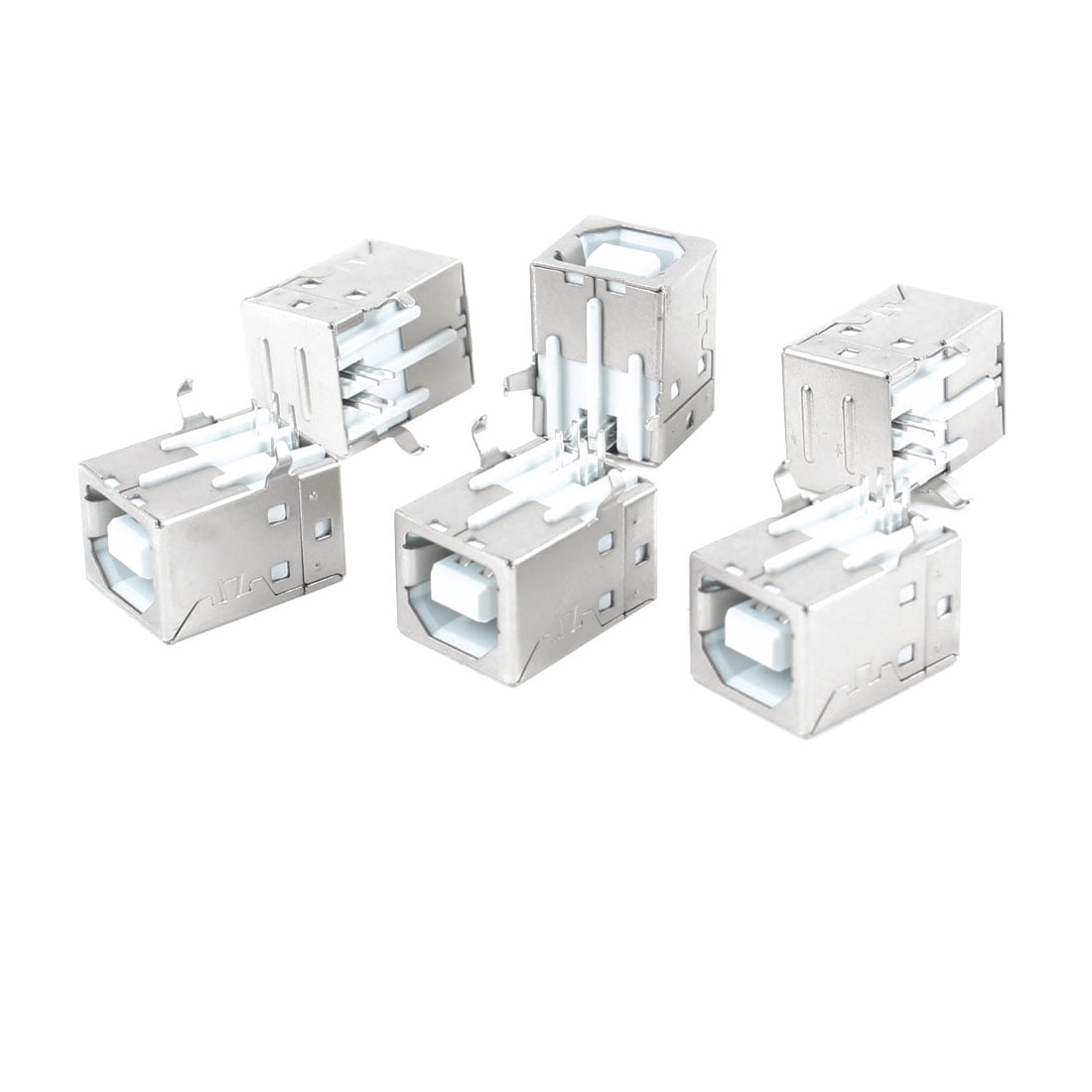 Unique Bargains 6pcs Single Port 90 Degree 4 Pin Plug USB Type B Female