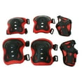 thumbnail image 1 of Unique Bargains 6pcs Skating Bike Protective Palm Wrist Elbow Knee Pad for Kids, Red Black, 1 of 8
