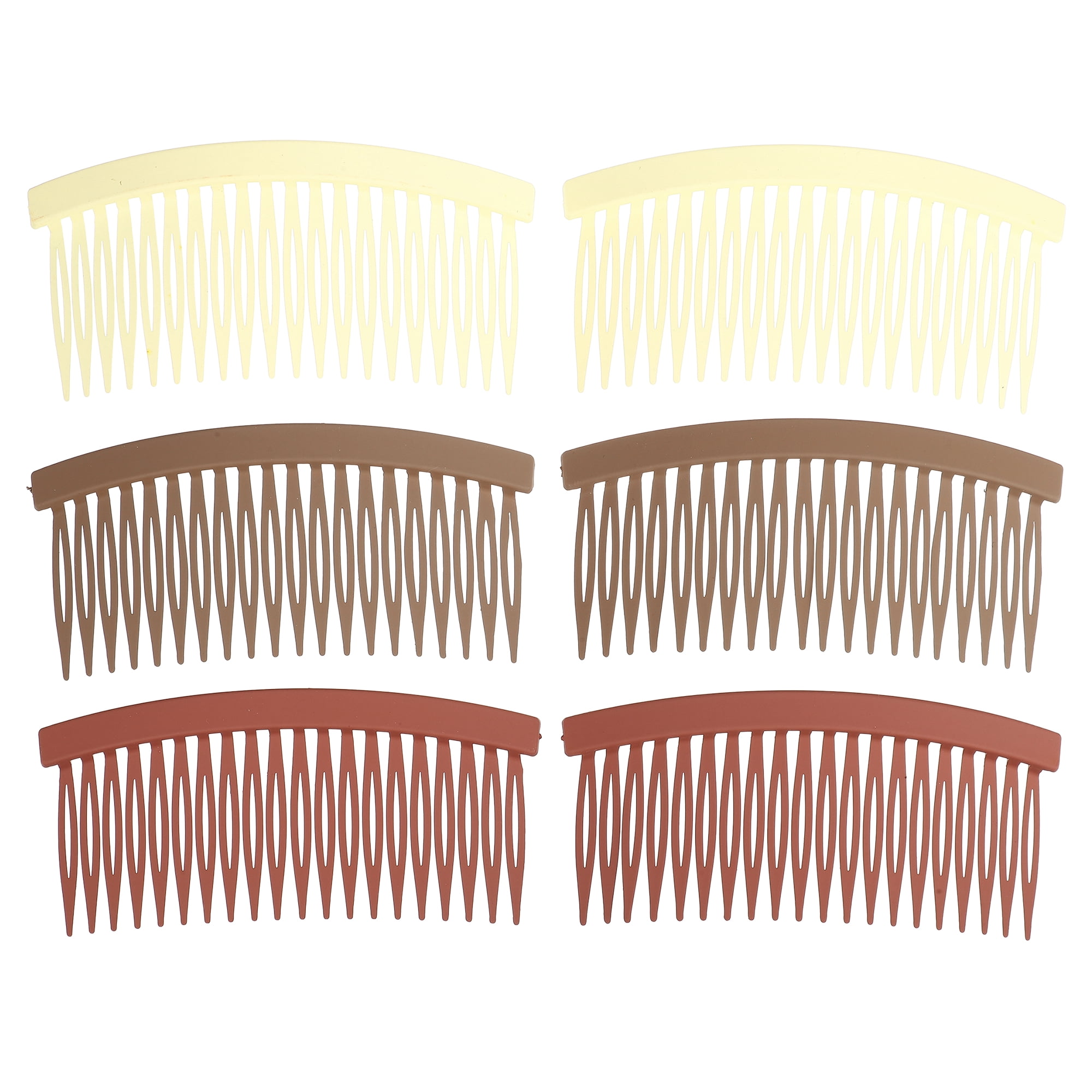 Unique Bargains 6pcs Solid Color Side Comb 20 Frosted Wide Teeth Side ...