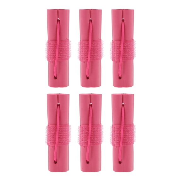 Unique Bargains 6pcs Sponge Hair Rollers for Women 3.74"x0.98" Rose Red