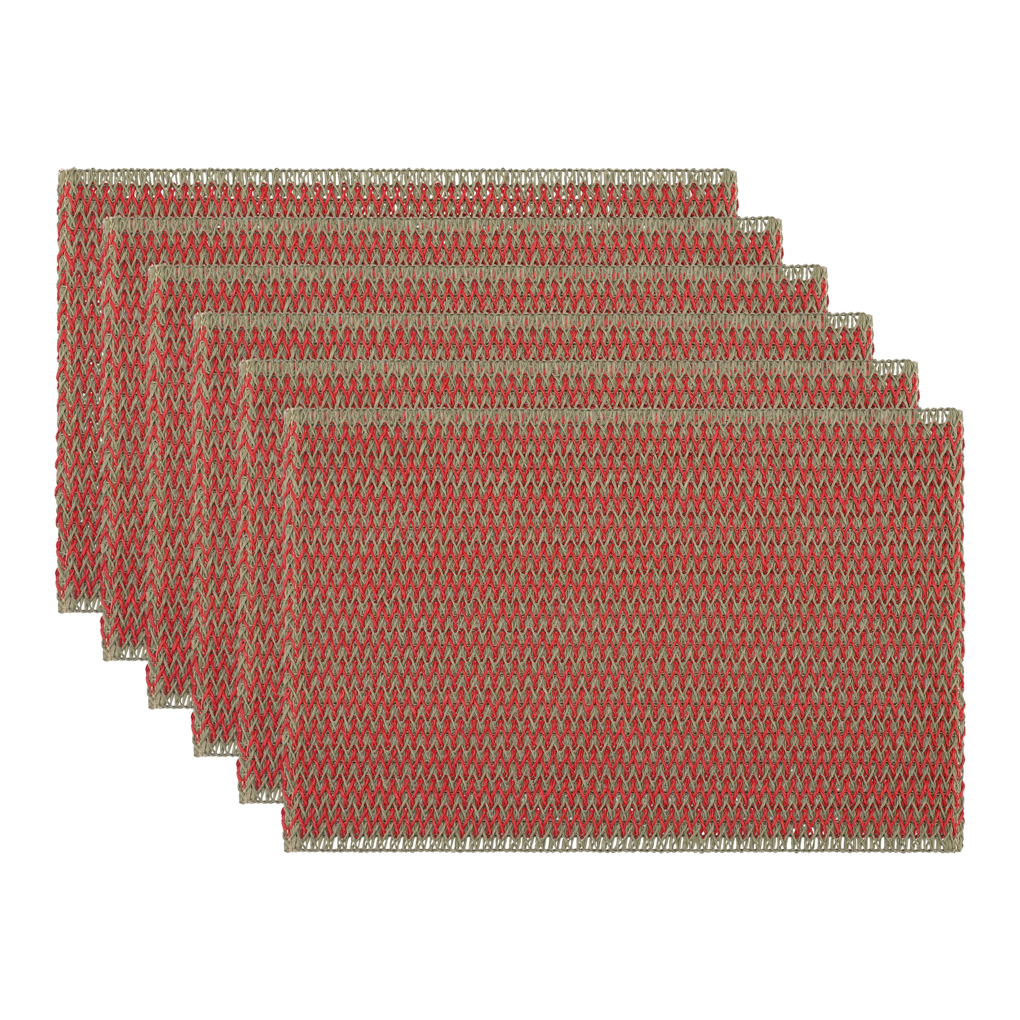 Unique Bargains 6pcs Woven Paper Cotton Caramel Red 17.7"x11.8"