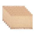 thumbnail image 1 of Unique Bargains 6pcs Woven Placemats with Tassels Light 17.7"x11.8", 1 of 6