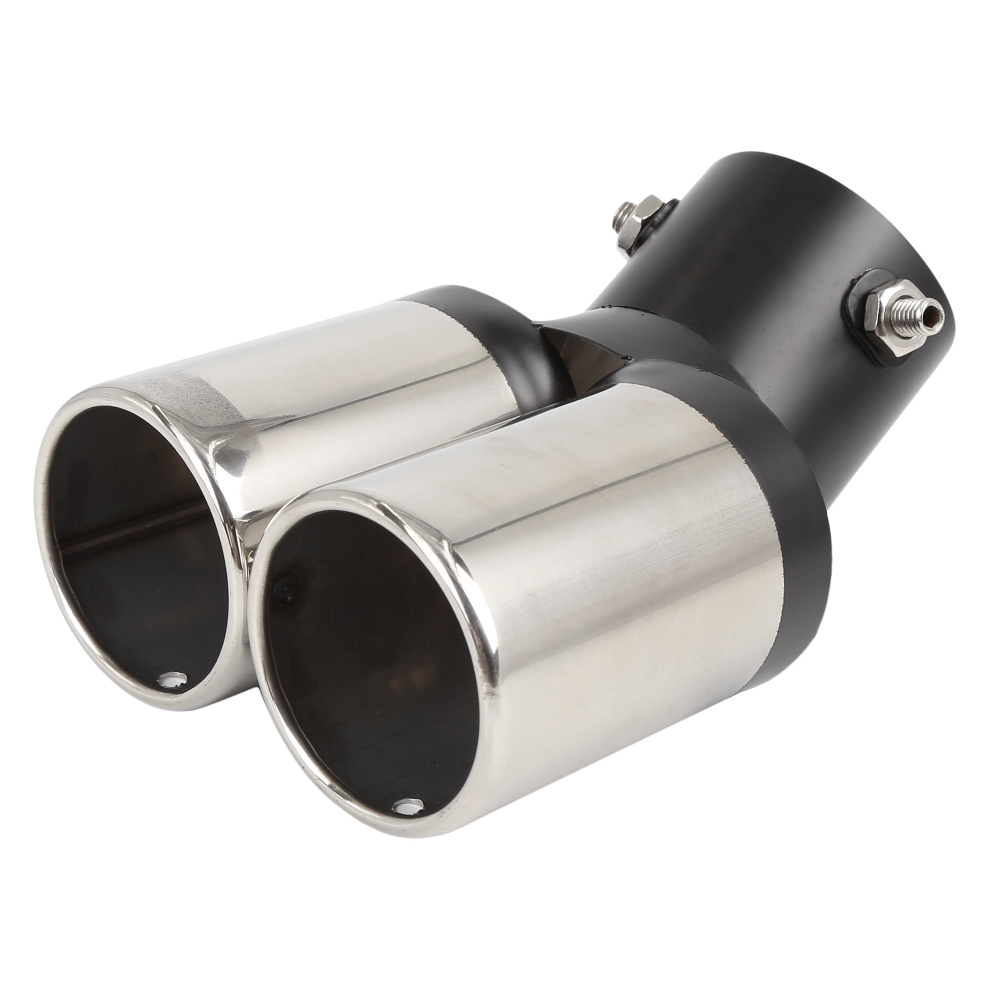 Unique Bargains 7.01" Auto Car Exhaust Muffler Tail Pipe Double Tip 2.48" Inlet 4.96" Outlet Silver Tone