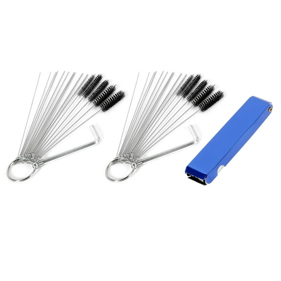 Unique Bargains Carburetor Cleaning Tool Kit with 20 Cleaning Needles 13 Wires and 10 Brushes for Motorbike Car