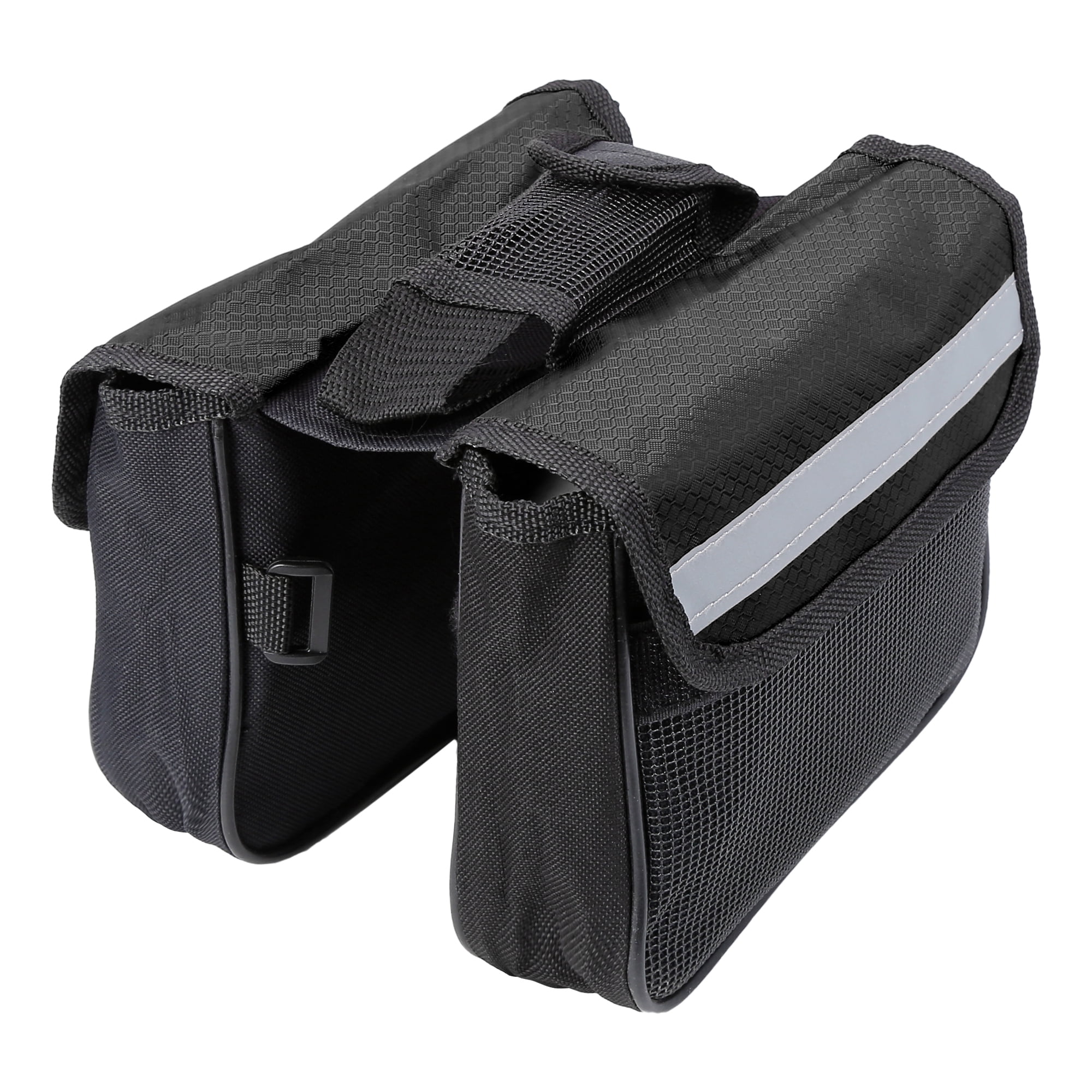 Unique Bargains 7.09x5.91x5.91in Bike Saddlebag Frame Bag Tool Pouch Black