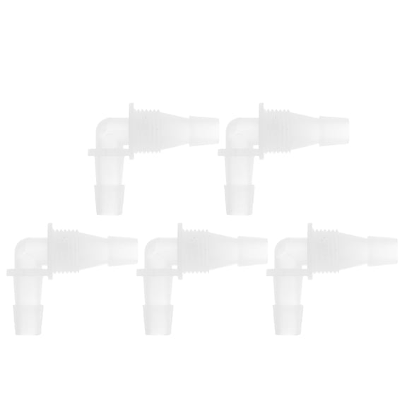 Unique Bargains 7/16" Hose ID G1/2 Thread Elbow Connectors Aquarium Tank Air Pump Hose Joints Aquarium PP Clear 5 Pcs