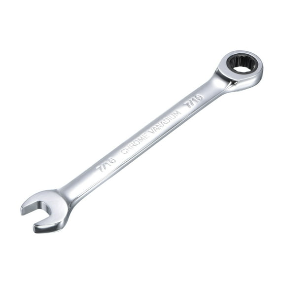 Unique Bargains 7/16" Ratcheting Combination Wrench SAE 72 Teeth 12 Point Ratchet Box Ended Spanner Tools, Cr-V
