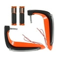 thumbnail image 1 of Unique Bargains 7/8" 22mm 15/16" 24mm Motorcycle Hand Grips Cover Kit Aluminum Alloy Rubber Handlebar End Grips Orange 1 Set, 1 of 7