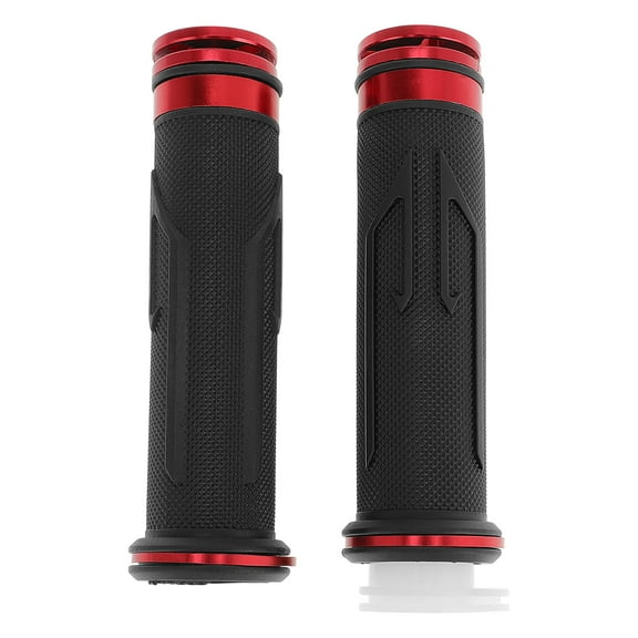 Unique Bargains 7/8" 22mm 15/16" 24mm Motorcycle Hand Grips Cover Kit Non Slip Aluminum Alloy Rubber Handlebar End Grips for Motorcycle Scooter Bicycle ATV Red