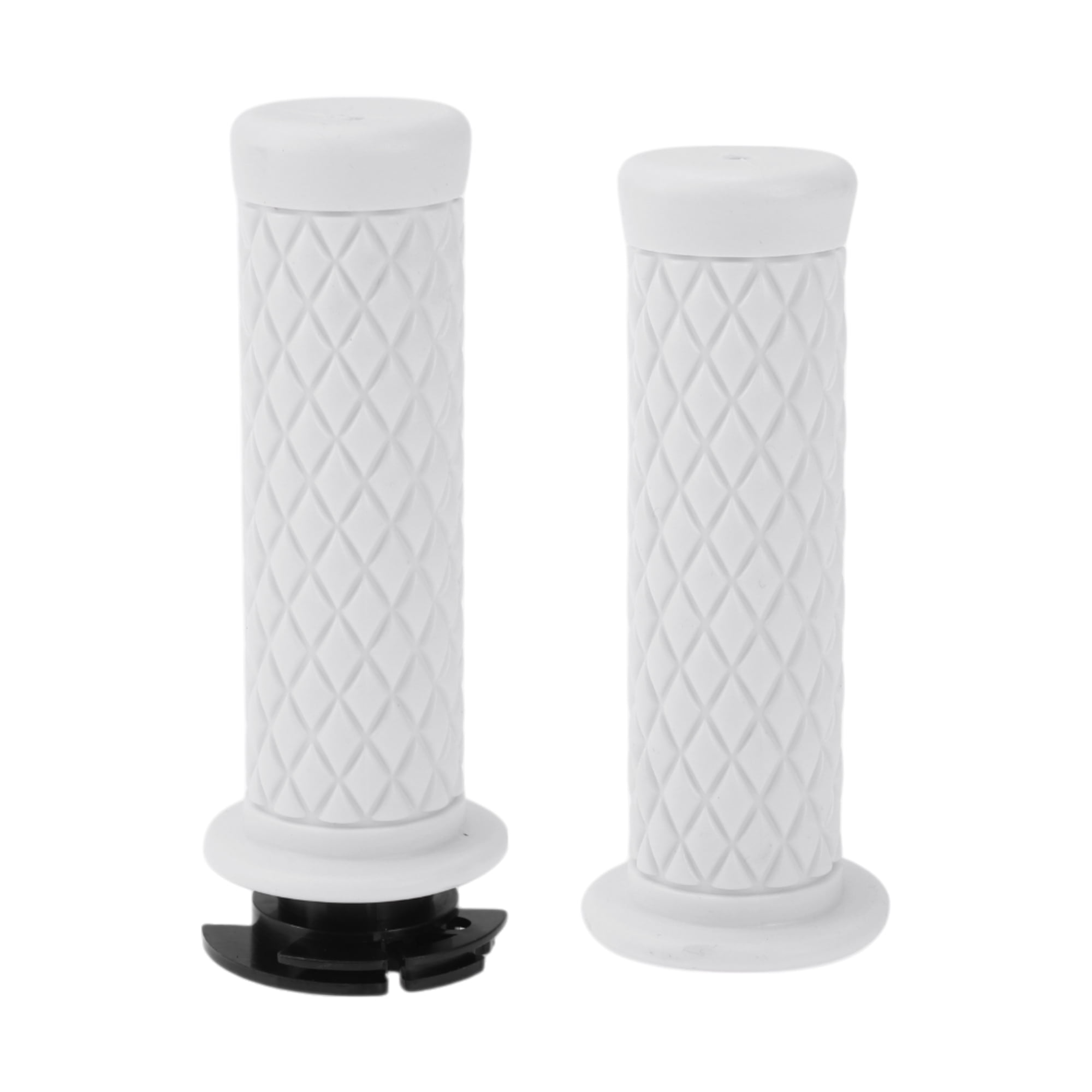 Unique Bargains 7/8" 22mm 15/16" 24mm Motorcycle Hand Grips Cover Kit Non Slip TPU Handle Bar Throttle Grips for Motorcycle Scooter Bicycle ATV White 1 Set