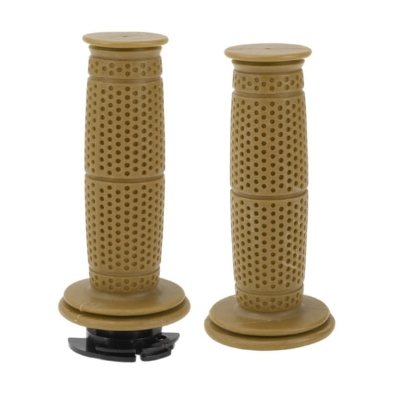 Unique Bargains 7/8" 22mm 15/16" 24mm Motorcycle Hand Grips Cover Kit Non Slip TPU Handlebar End Grips for Motorcycle Scooter Bicycle ATV Khaki 1 Set