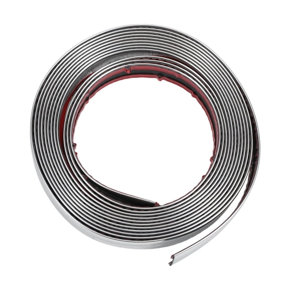 Unique Bargains 7/8" 22mm Width 16Ft 500cm Length Window Trim Strip Kit SilverTone