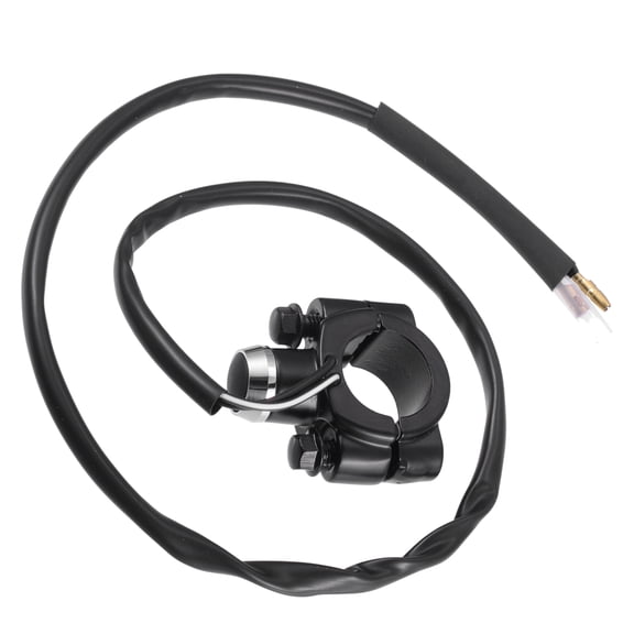 Unique Bargains 7/8" Motorcycle Handlebar Control Horn Start Switch Button with Connectors Aluminum Alloy Black 1 Pcs