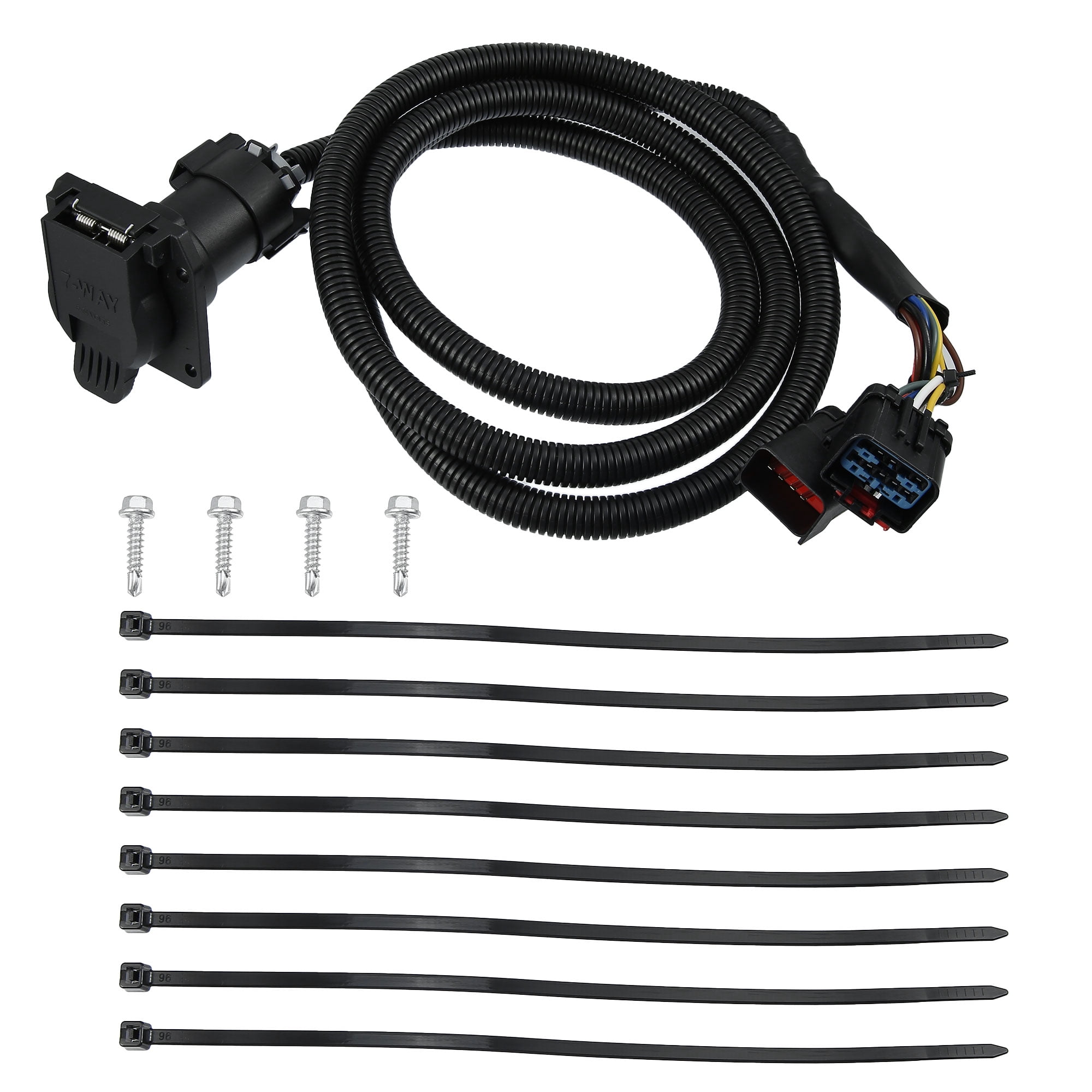 Unique Bargains 7 Foot 7 Pin Trailer Wiring Harness Extension Connector