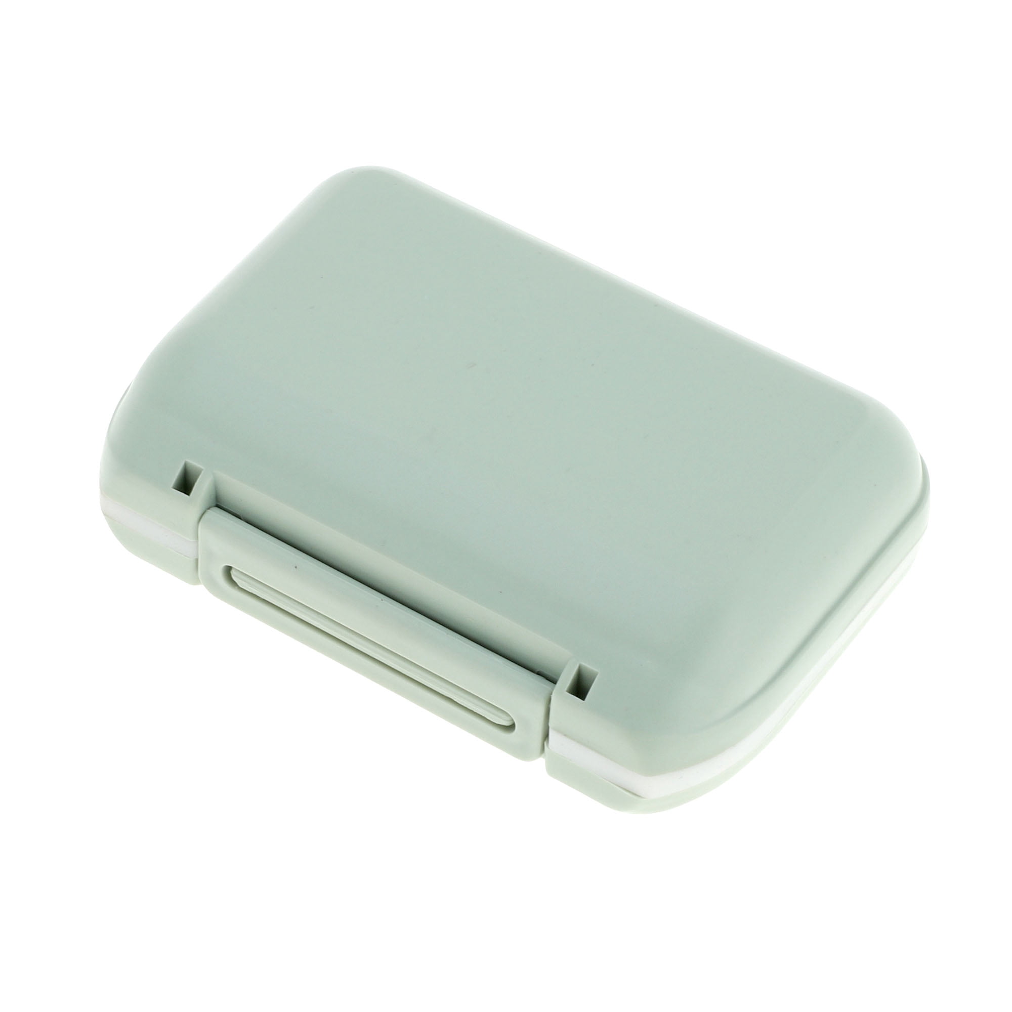 Unique Bargains 7 Grids Double Layer Pill Box 1 Pc Light Gray Green