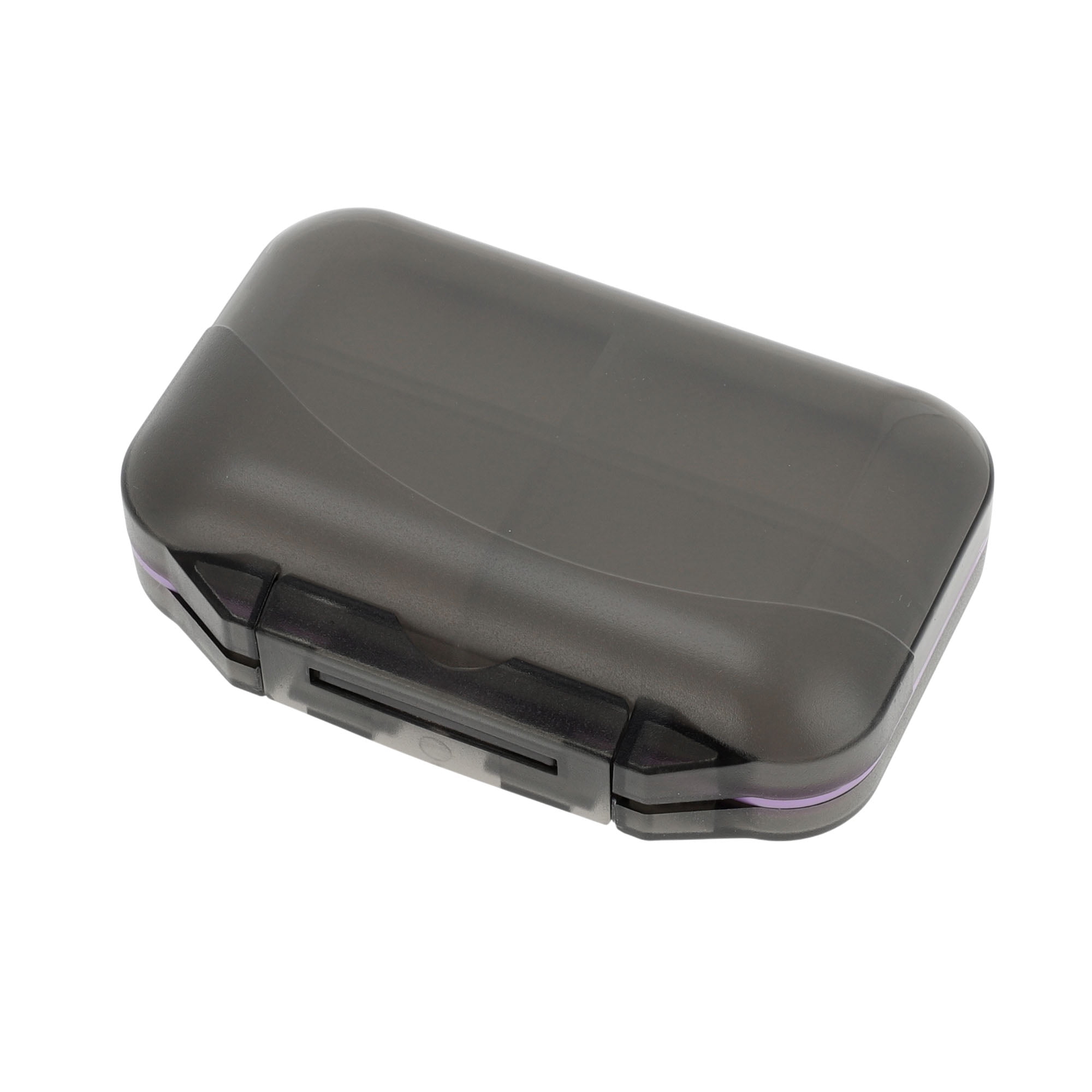 Unique Bargains 7 Grids Double Layers Portable Pill Box 1 Pc Gray, Purple