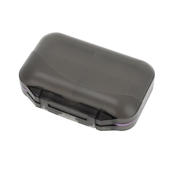 Unique Bargains 7 Grids Double Layers Portable Pill Box 1 Pc Gray, Purple