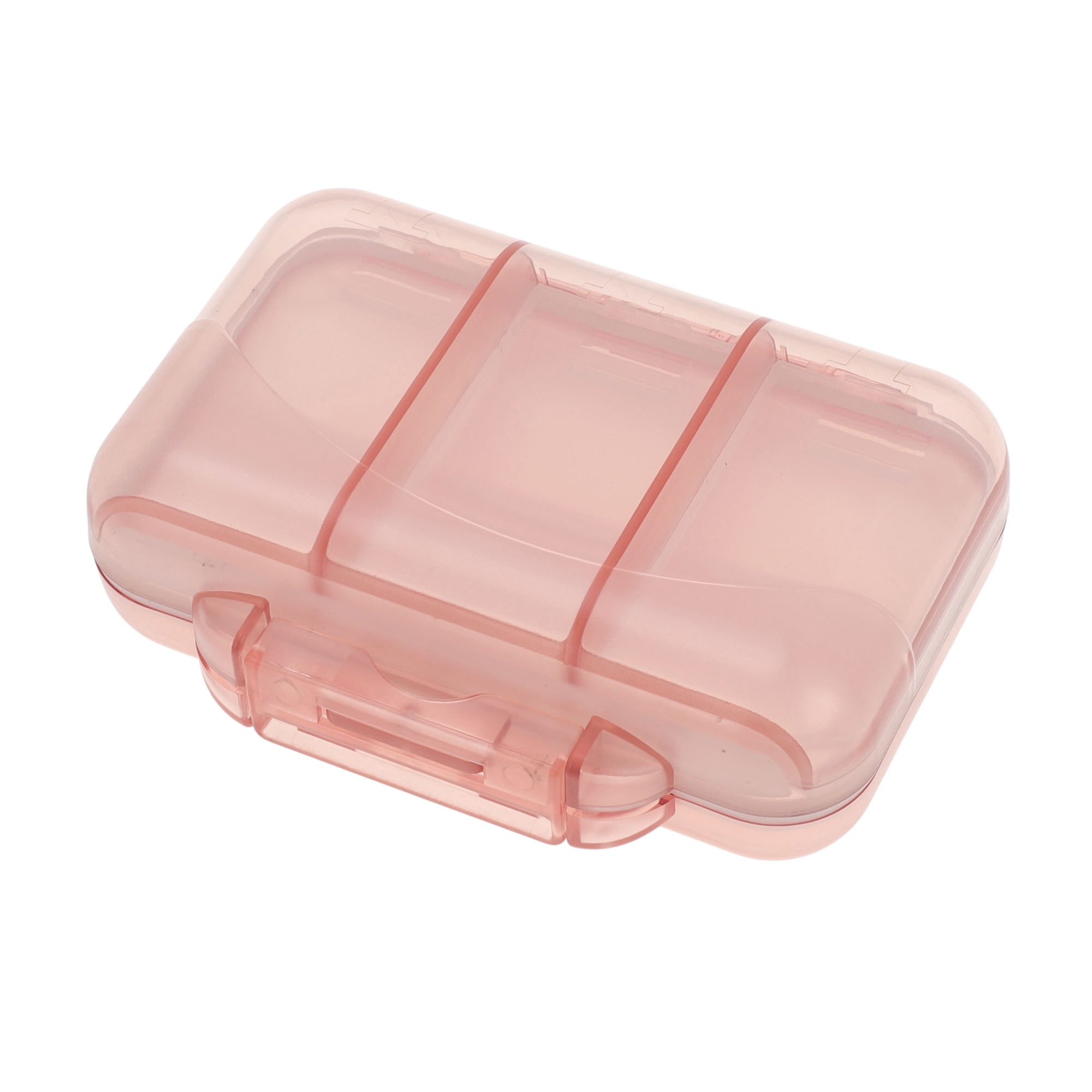 Unique Bargains 7 Grids Double Layers Portable Pill Box 1 Pc Pink