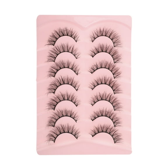 Unique Bargains 7 Pairs 5D False Eyelashes for Halloween Black
