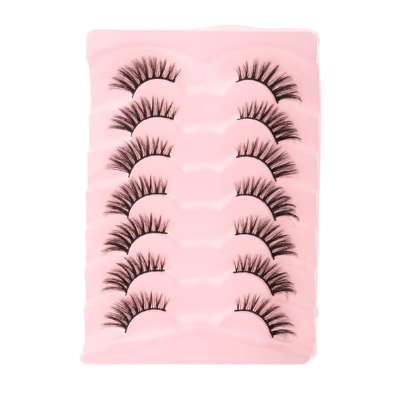 Unique Bargains 7 Pairs Natural 3D False Eyelashes for Makeup Black
