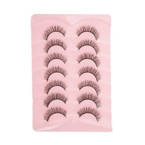 Unique Bargains 7 Pairs Thick 5D False Eyelashes for Wedding Event Black