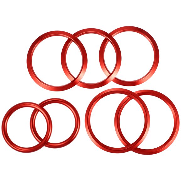 Unique Bargains 7 Pcs Air Conditioning Outer Vent Rings AC Decoration Trim Cover for Mercedes Benz A-Class W177 V177 Red