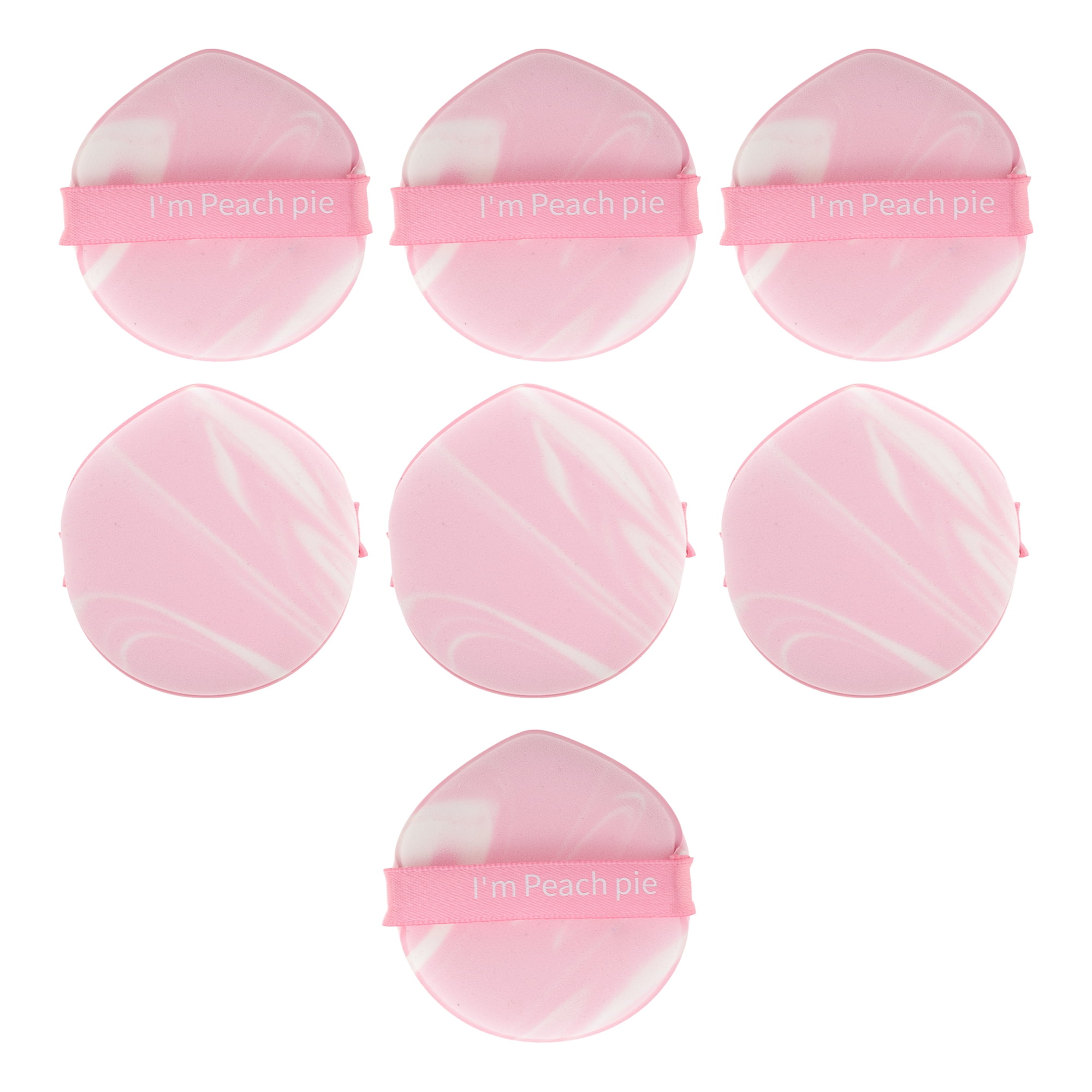Unique Bargains 7 Pcs Dual Color Teardrop Face Makeup Sponge for Beauty Pink, White