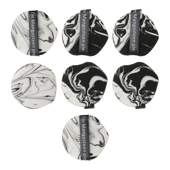 Unique Bargains 7 Pcs Dual Color Teardrop Face Makeup Sponge for Bedrooms Black White Hydrophilic Polyurethane