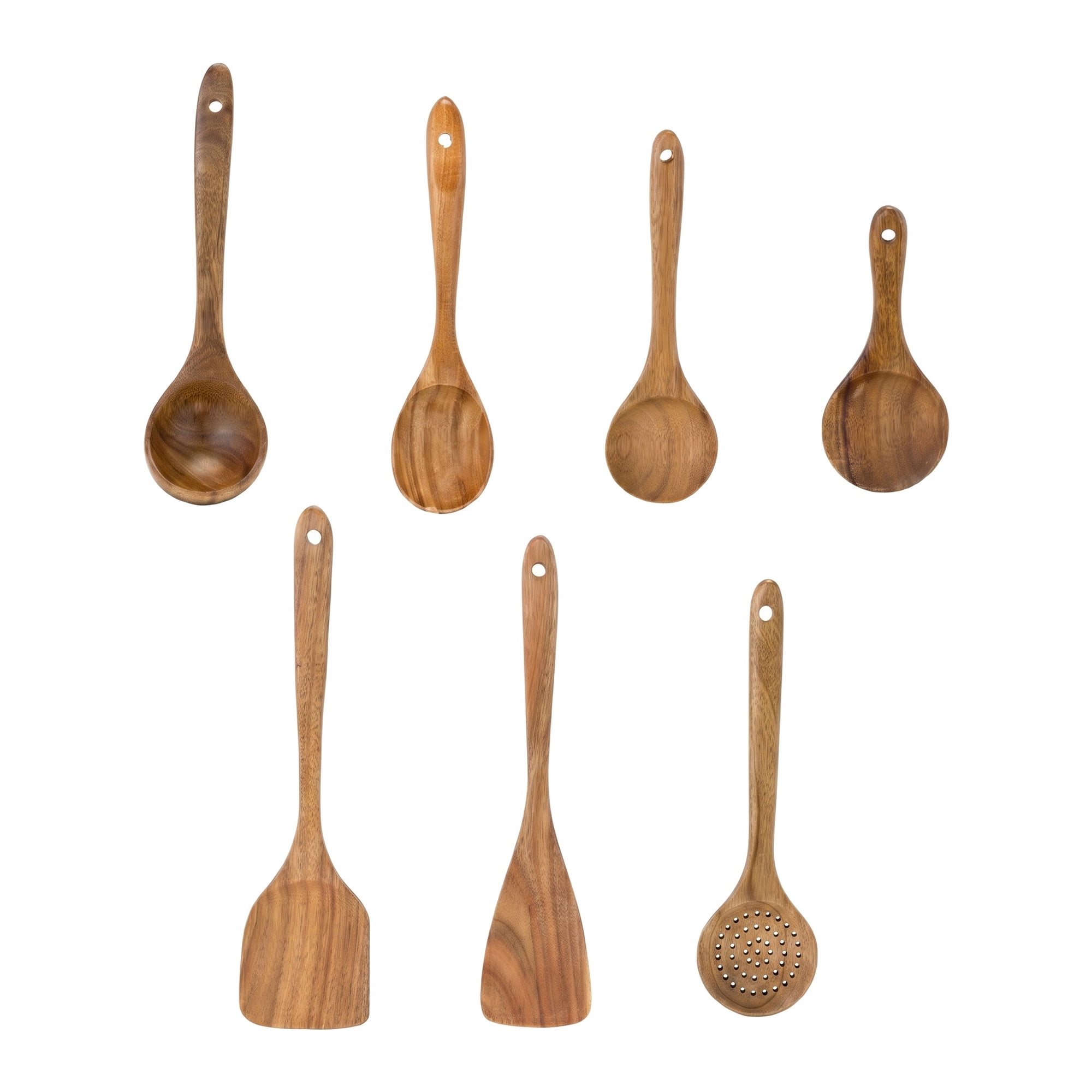Unique Bargains 7 Pcs Useful Wood Kitchen Utensil Essential Gadgets Set Brown A