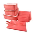 thumbnail image 1 of Unique Bargains 7 Pcs Zipper Design Packing Cube Set for Luggage Red, 1 of 5